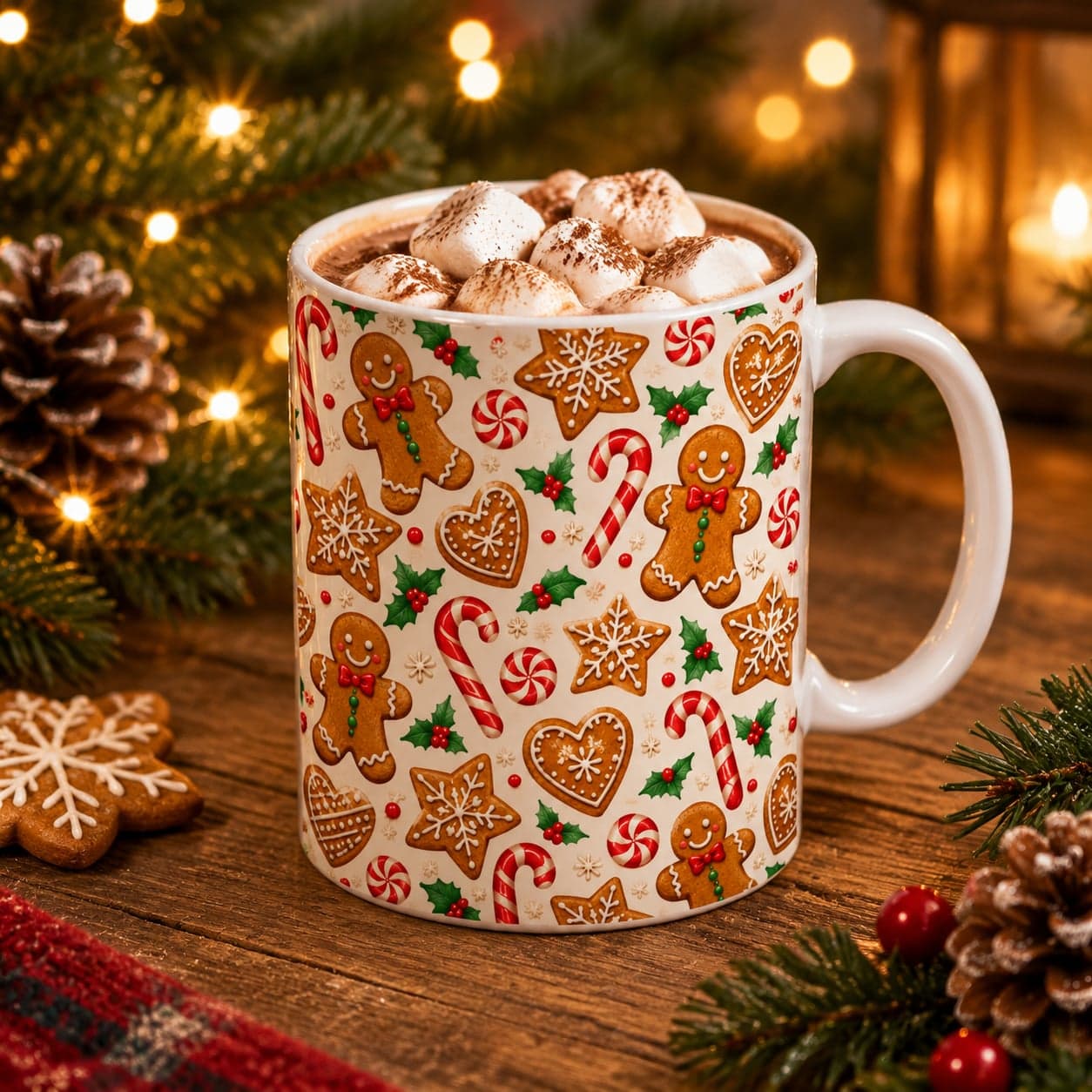 Gingerbread Cookies Christmas Mug 11oz – Holiday Baking Coffee Cup – image 3