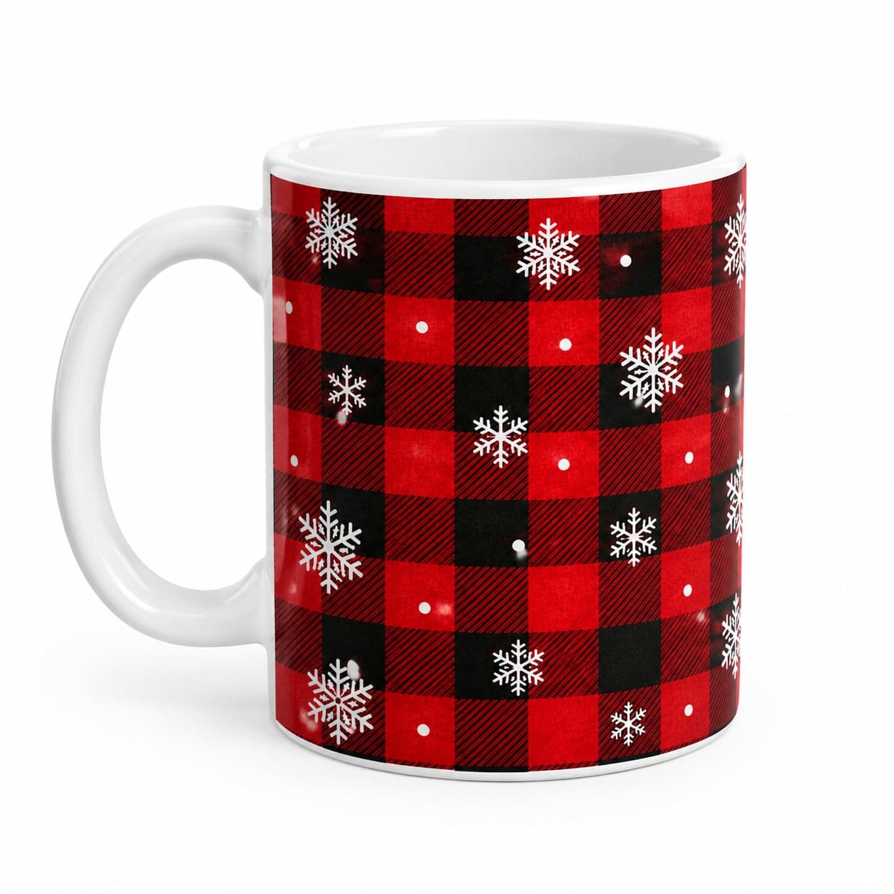 Reindeer Buffalo Plaid Christmas Mug 11oz – Rustic Farmhouse Coffee Cup – image 2